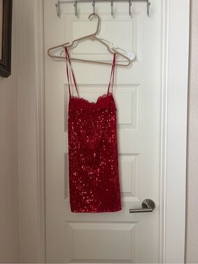 Intimately free people red sequin mini dress